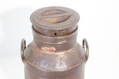 Large Antique French Iron Milk Container, 19th Century
