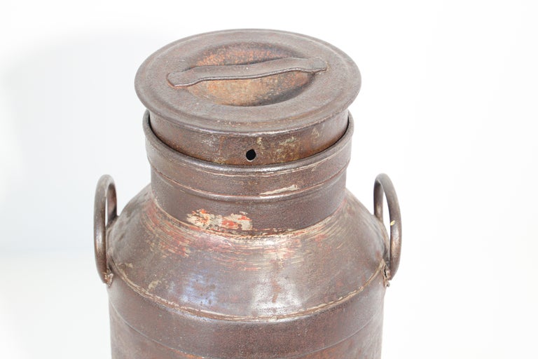 Large Antique French Iron Milk Container, 19th Century at 1stDibs | milk  container metal, milk metal container, antique containers