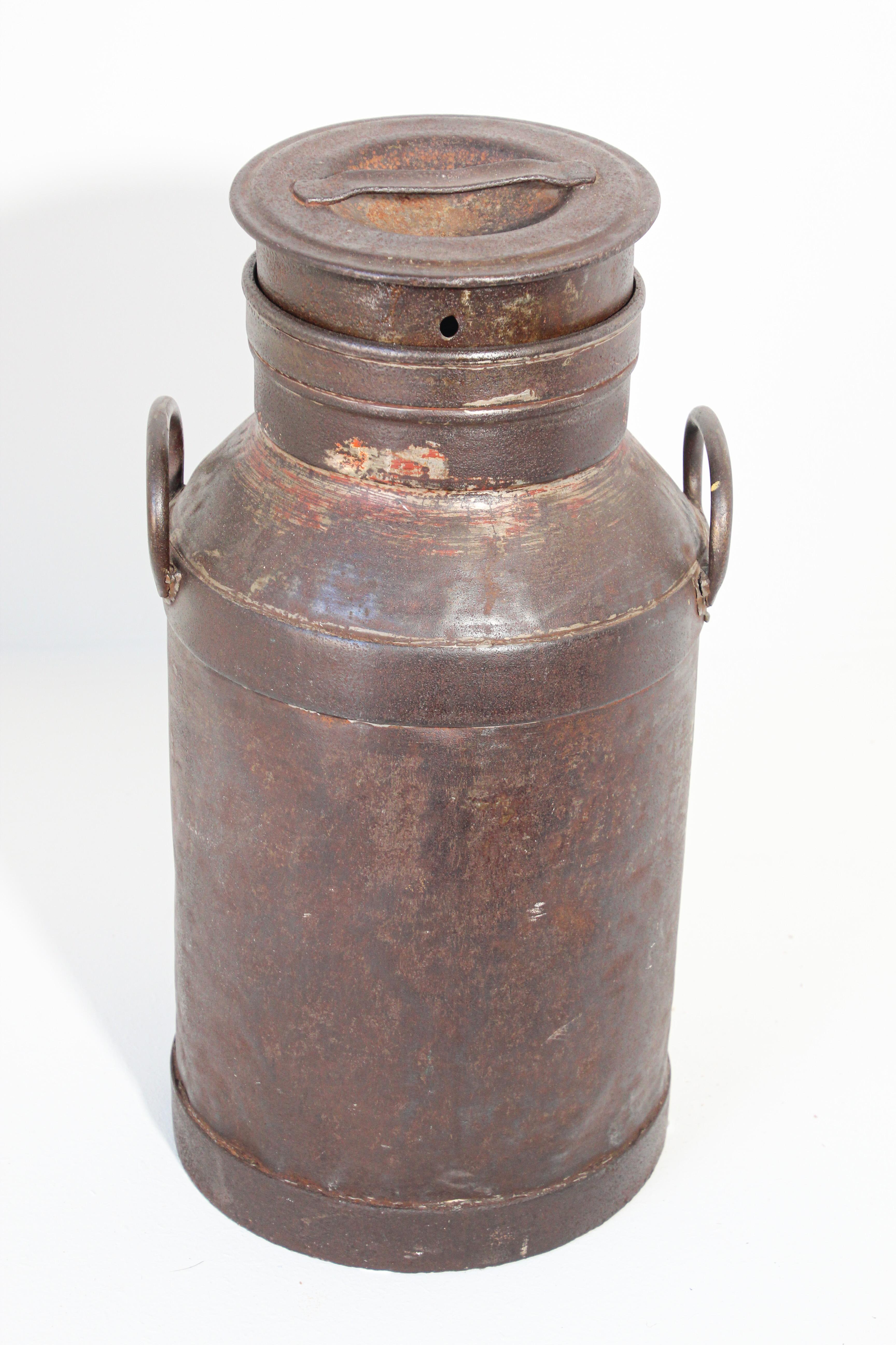 Large Antique French Iron Milk Container, 19th Century 10