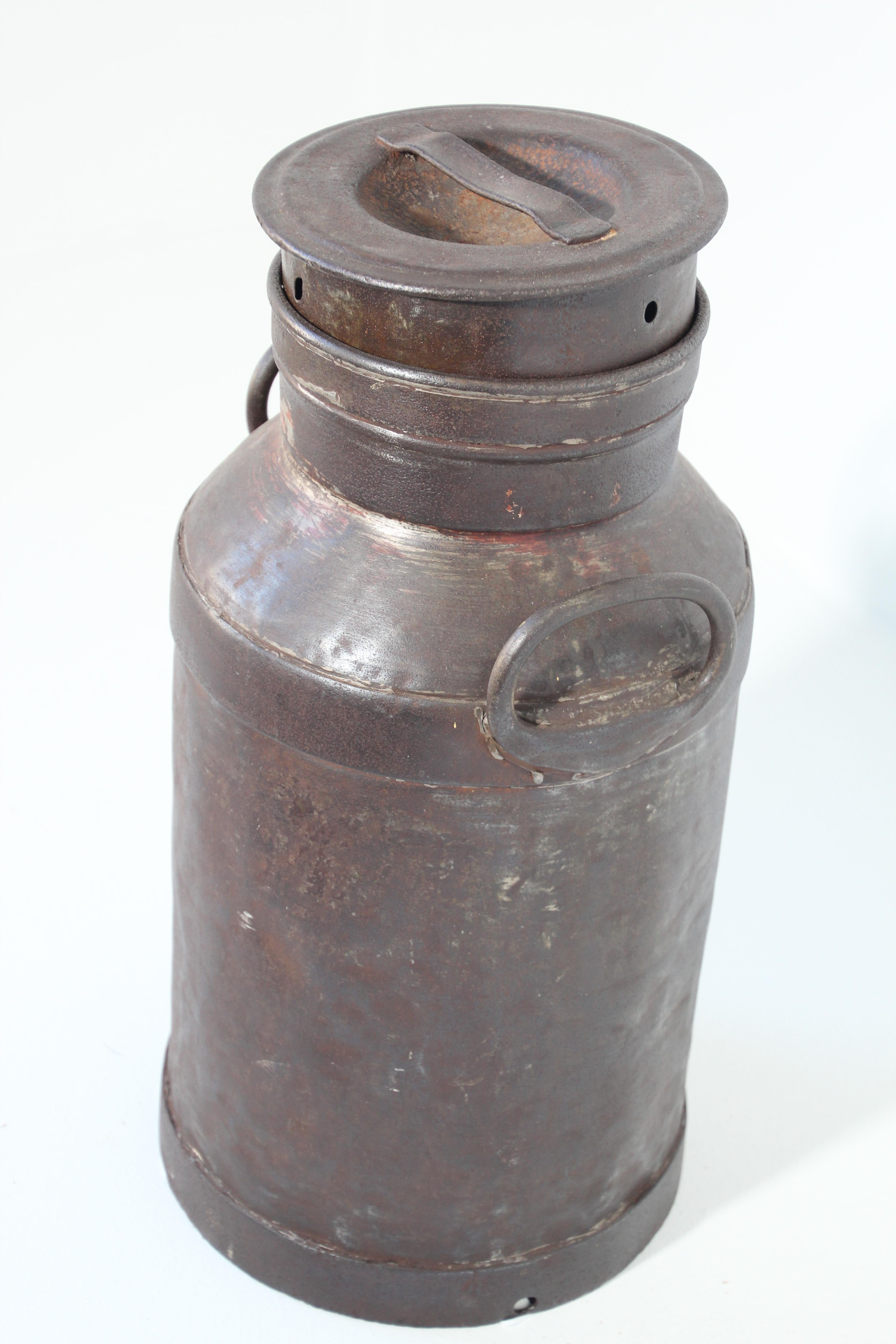 20th Century Large Antique French Iron Milk Container, 19th Century