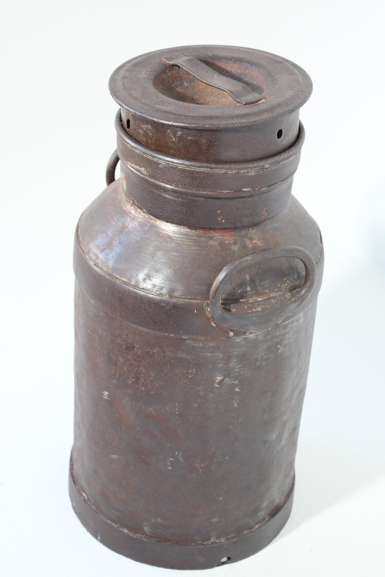 Large Antique French Iron Milk Container, 19th Century at 1stDibs