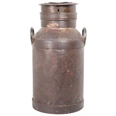 Large Vintage French Iron Milk Container, 19th Century