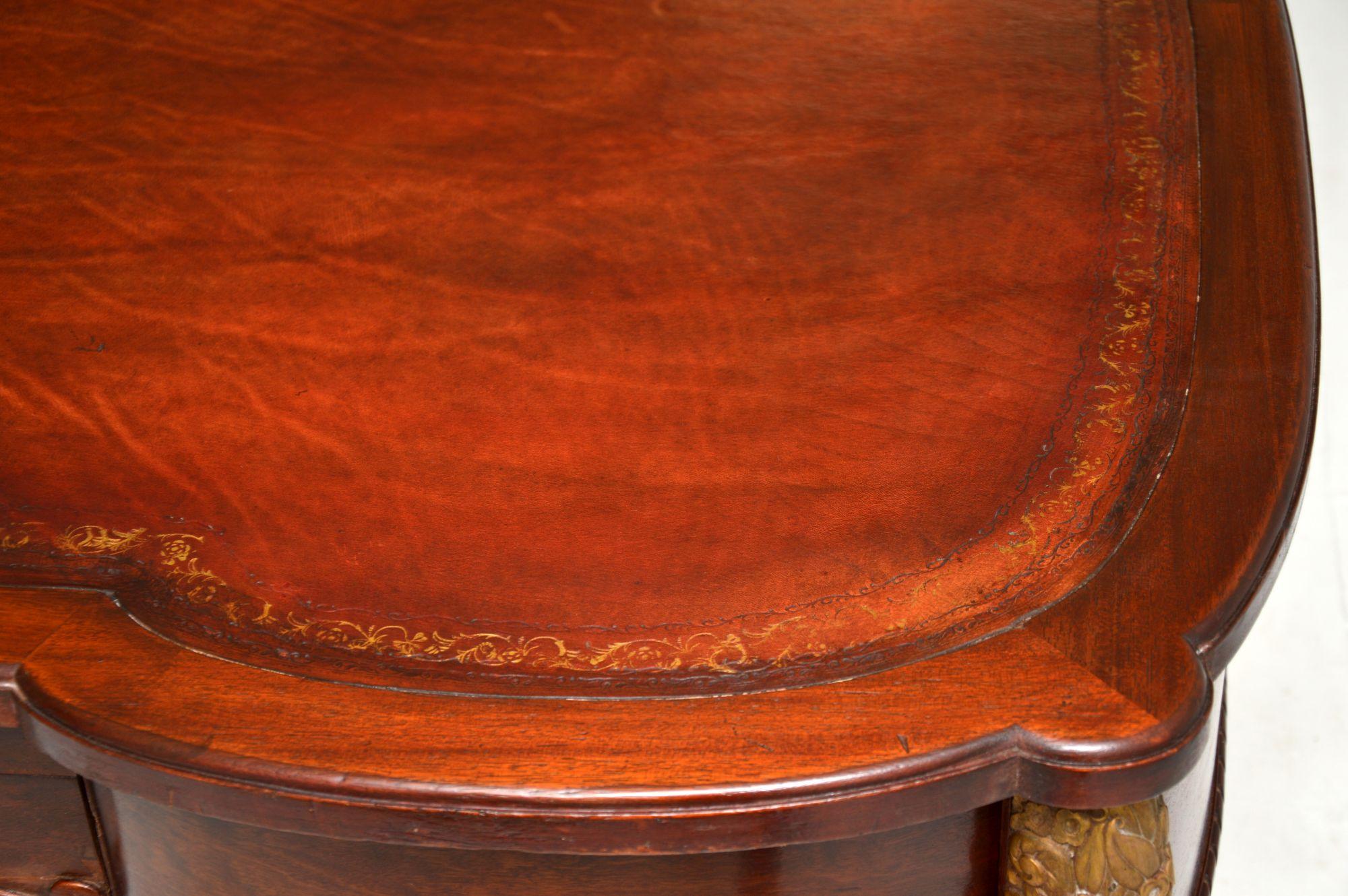 Large Antique French Leather Top Desk 9