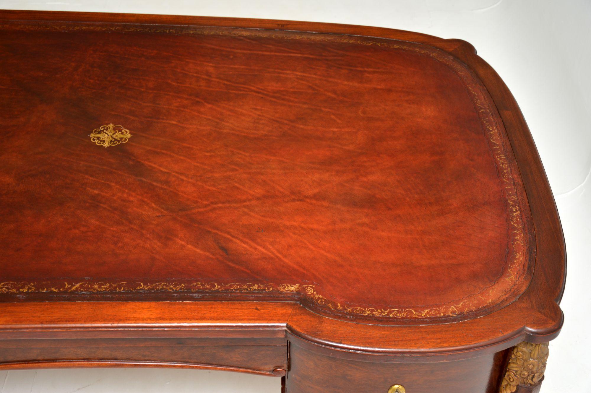 19th Century Large Antique French Leather Top Desk