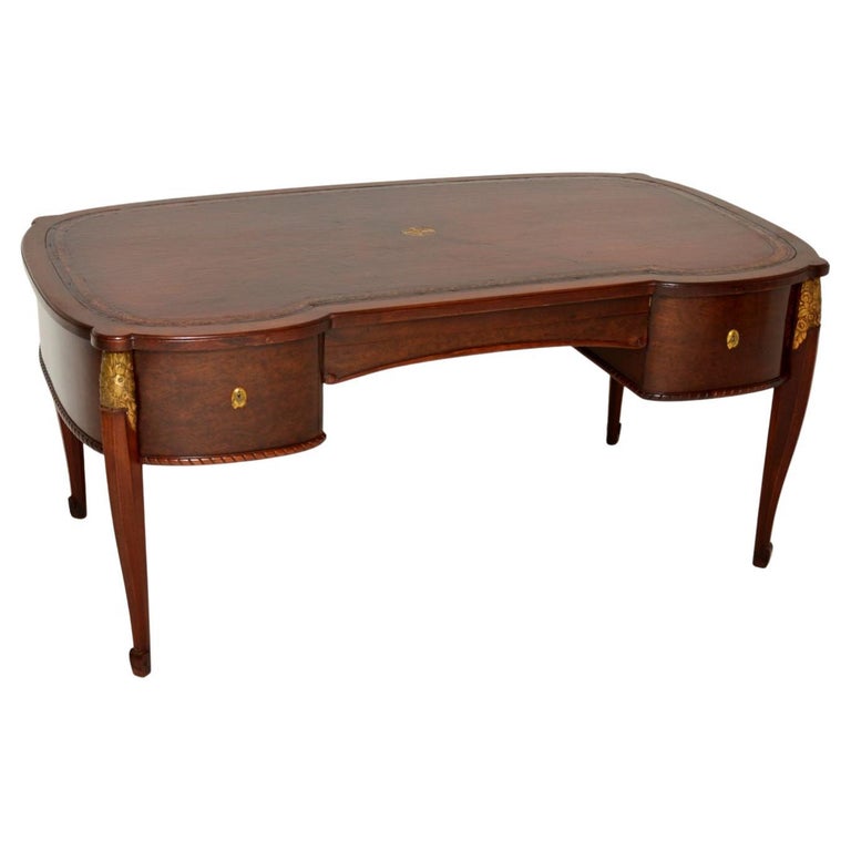 Large Antique French Leather Top Desk at 1stDibs