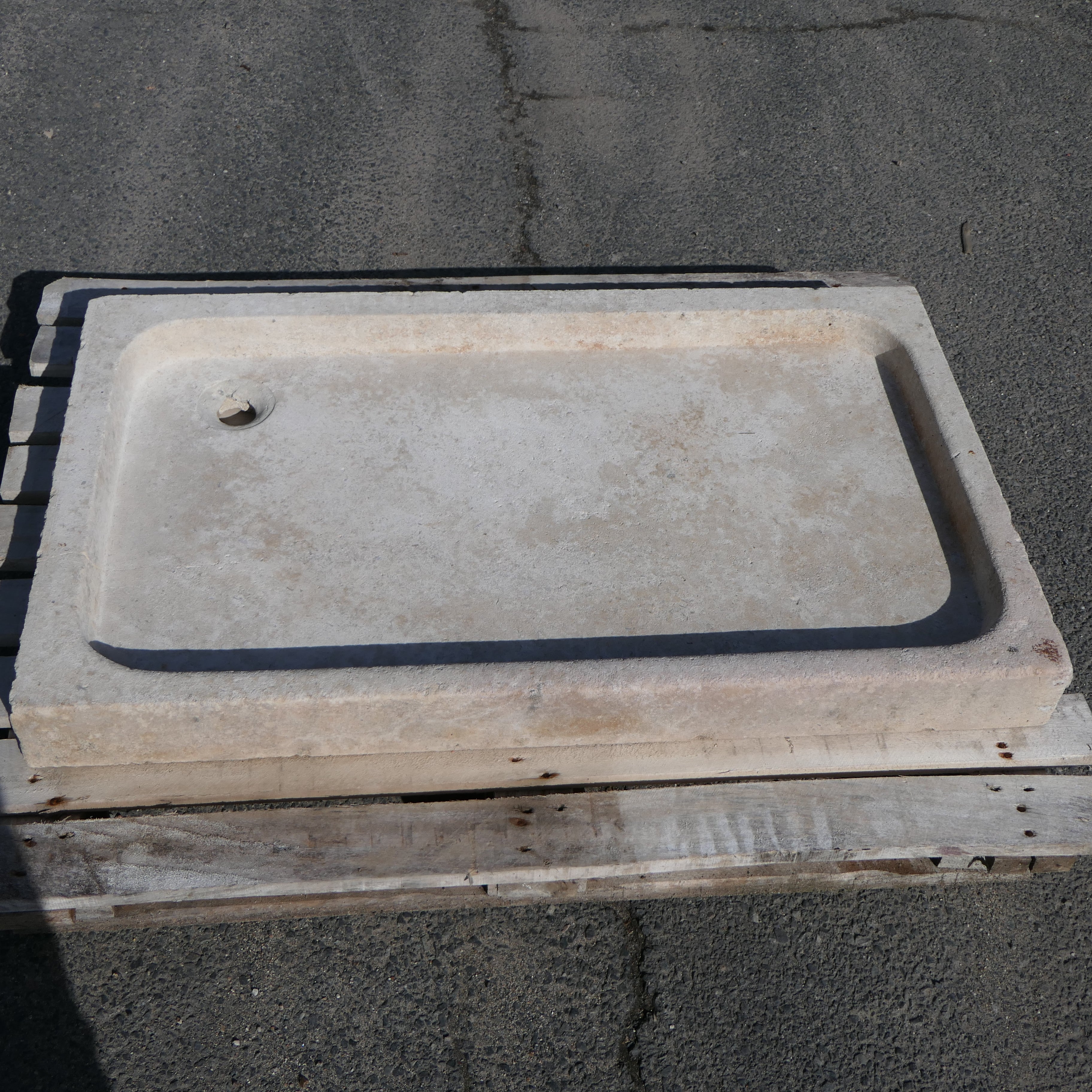 Large Antique French Limestone Farmhouse Sink