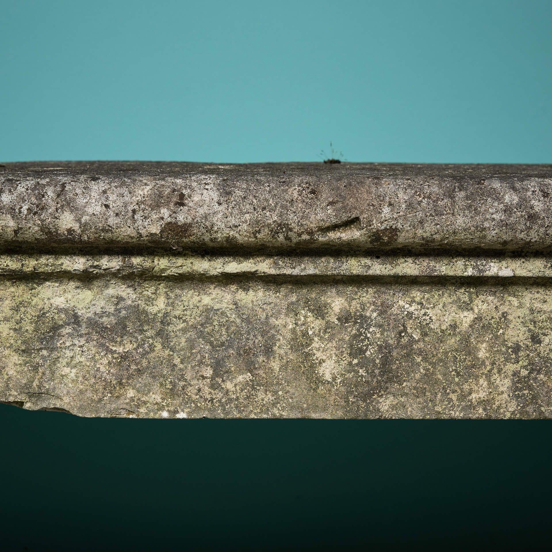 Large Antique French Limestone Garden Bench In Fair Condition In Wormelow, Herefordshire