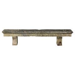 Large Antique French Limestone Garden Bench
