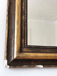 Large Antique French Louis Philippe Giltwood Mirror – Late 19th Century