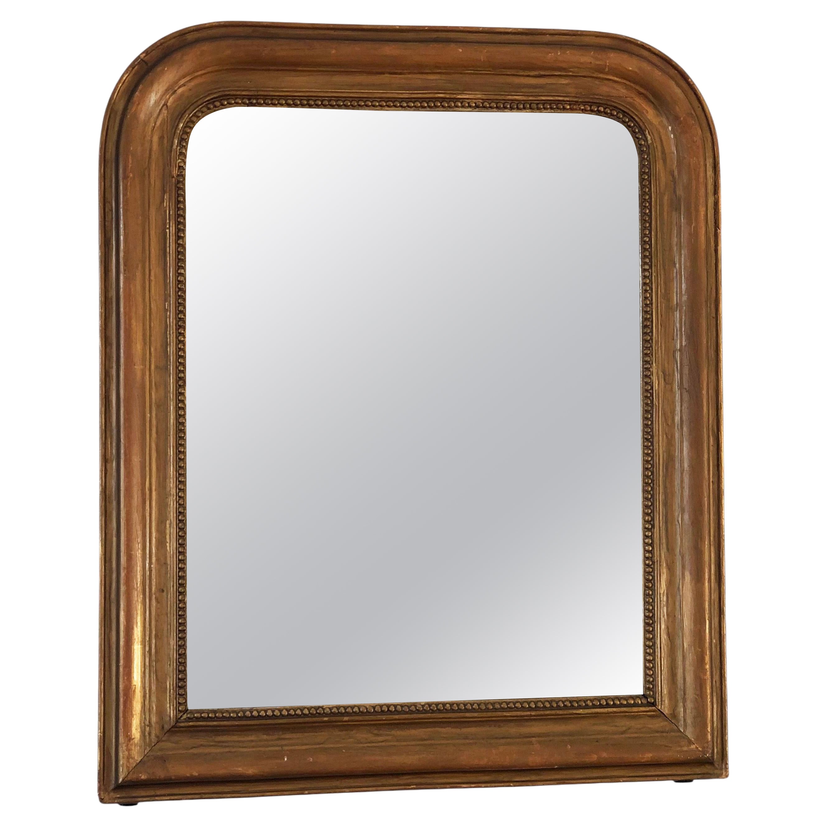 Large Antique French Louis Philippe Giltwood Mirror – Late 19th Century