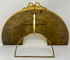 Large Antique French Louis XV Style Flame Gilded Bronze Fan-Shaped Picture Frame