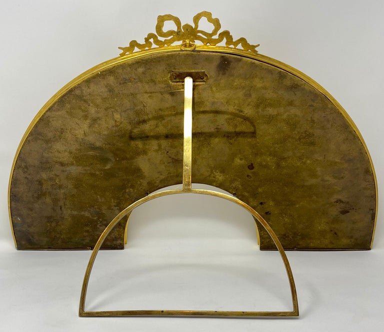 Large Antique French Louis XV Style Flame Gilded Bronze FanShaped