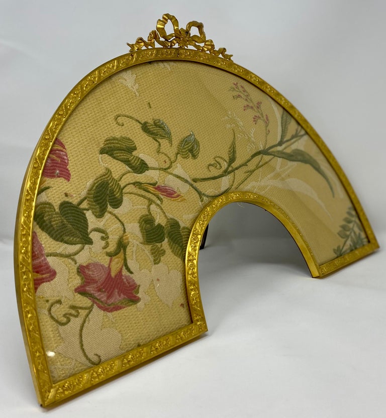 Large Antique French Louis XV Style Flame Gilded Bronze FanShaped