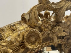 Large Antique French Louis XVI Gilded Wood Mirror, 1890s