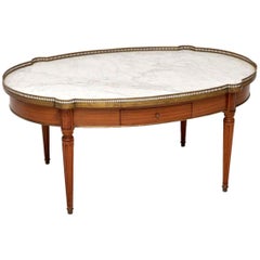 Large Antique French Marble Top Coffee Table