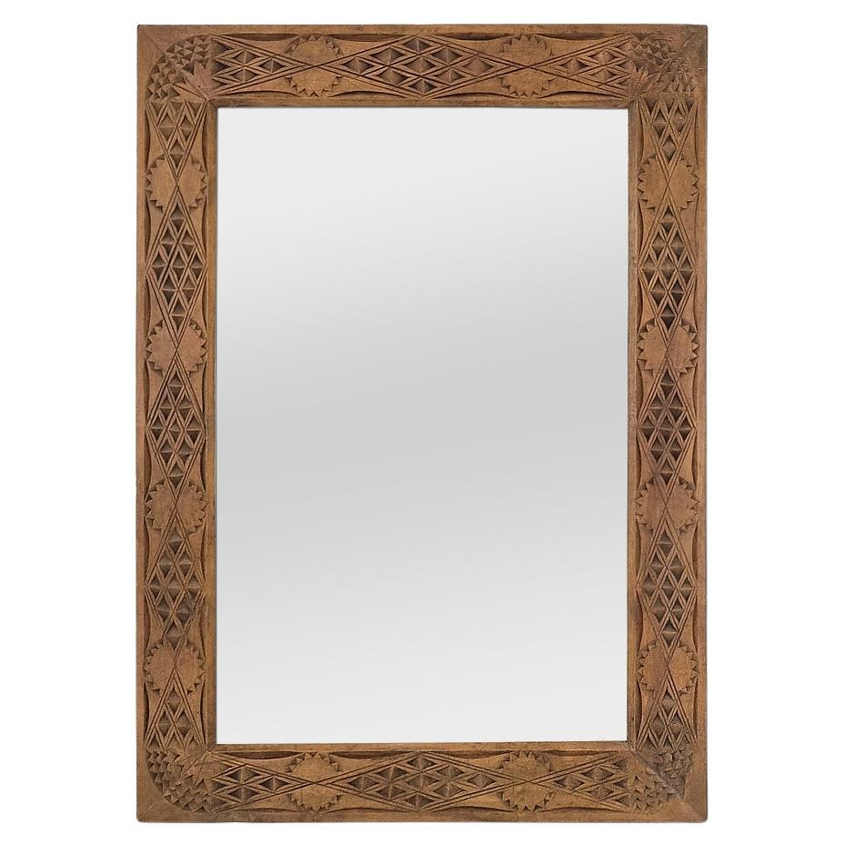 Grande Antique Mirror francese in legno intagliato, stile orientale, circa 1920