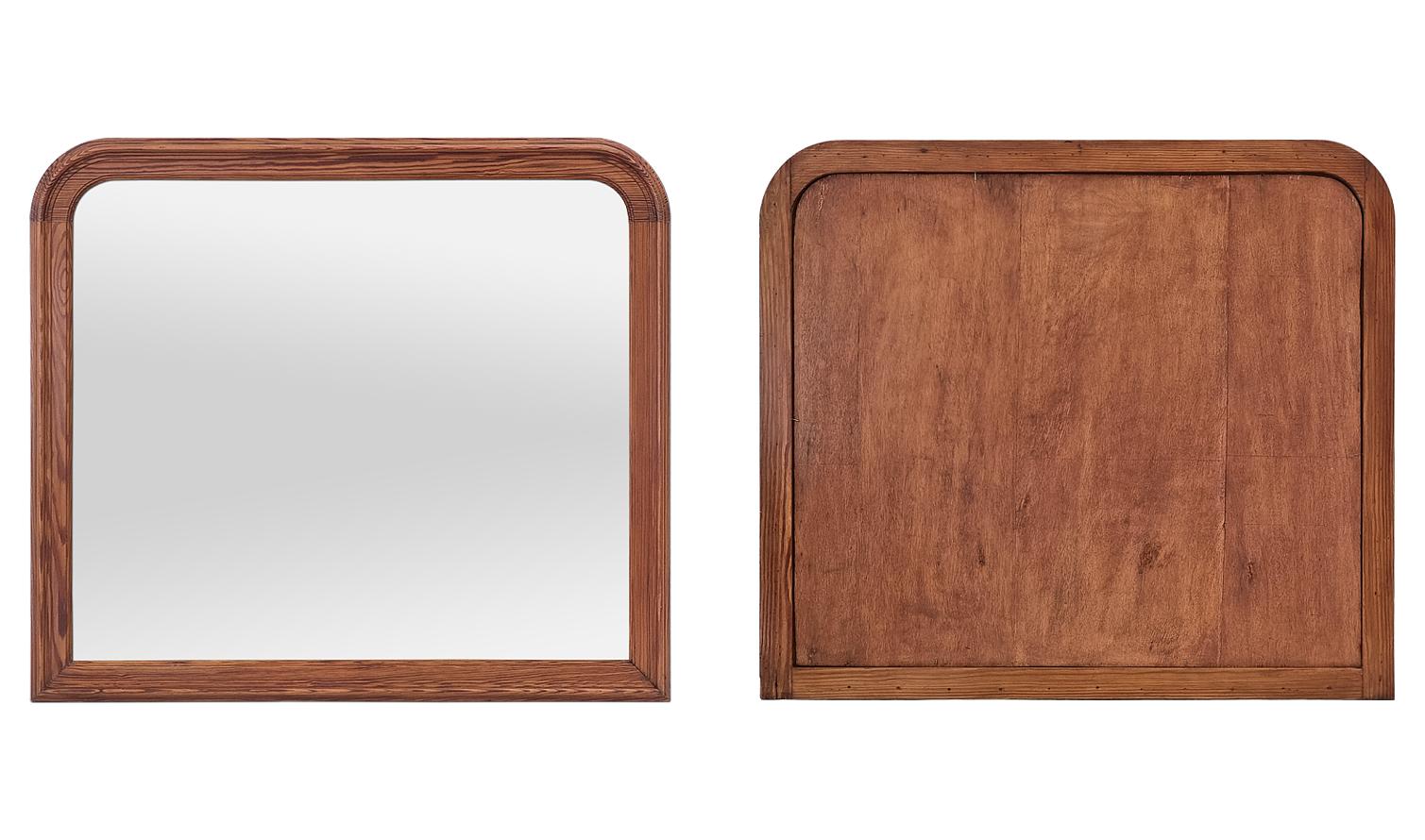 Gran Espejo Francés Antiguo, Madera de Pitchpin, Estilo Louis Philippe, circa 1890 en venta 4