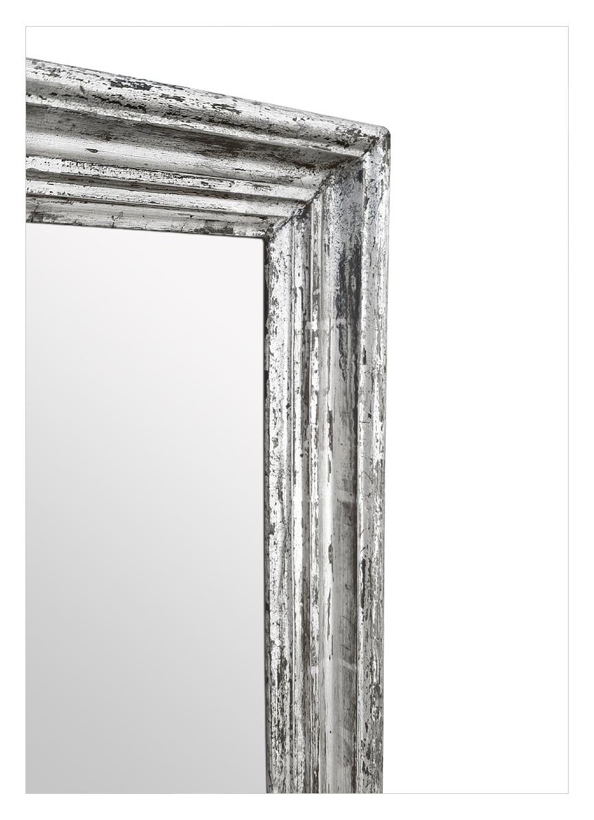 Gran espejo Antique French, madera plateada patinada, hacia 1890 Fines del siglo XIX en venta