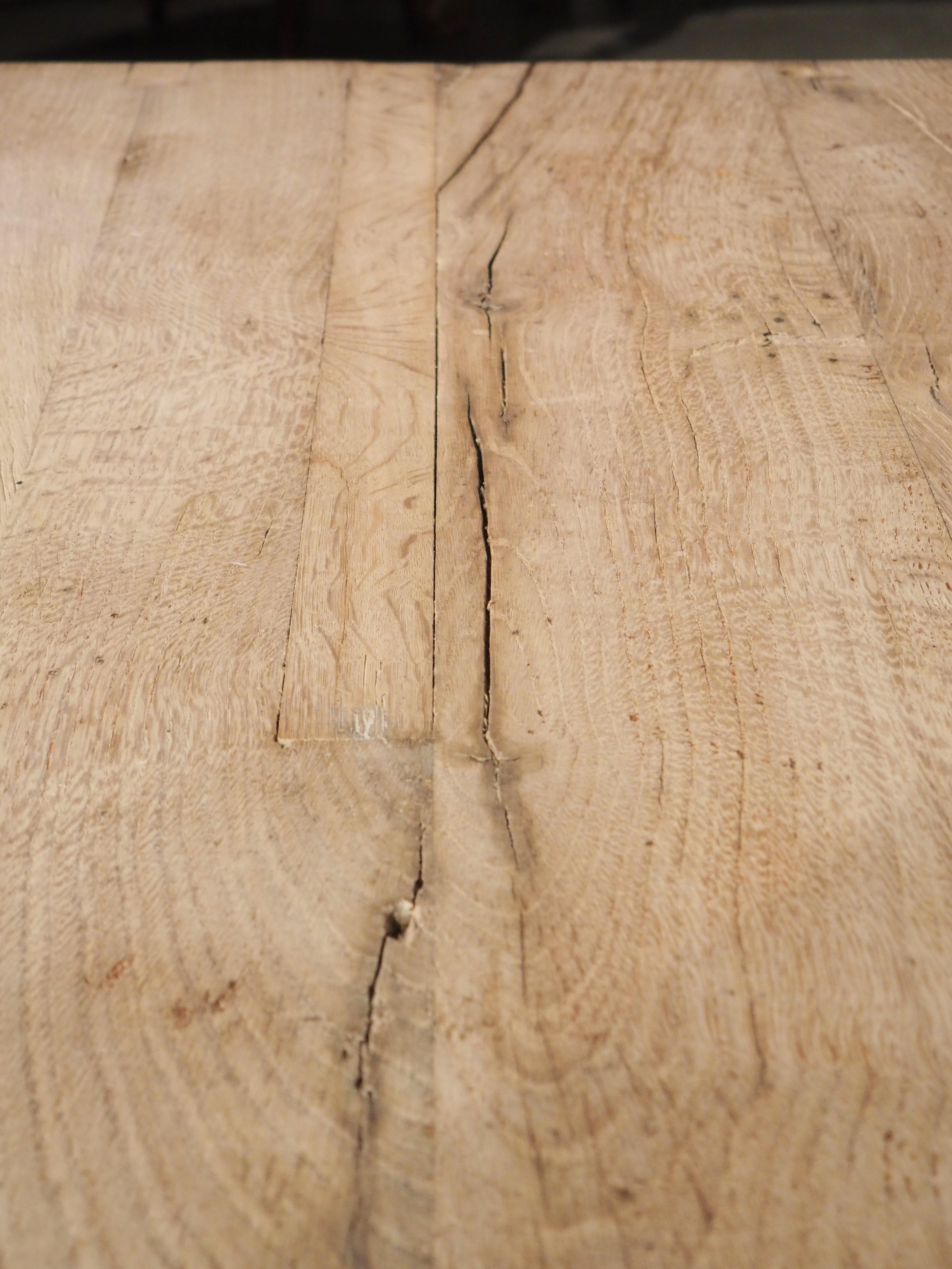 Large Antique French Monastery Table in Bleached Oak, Circa 1890 8