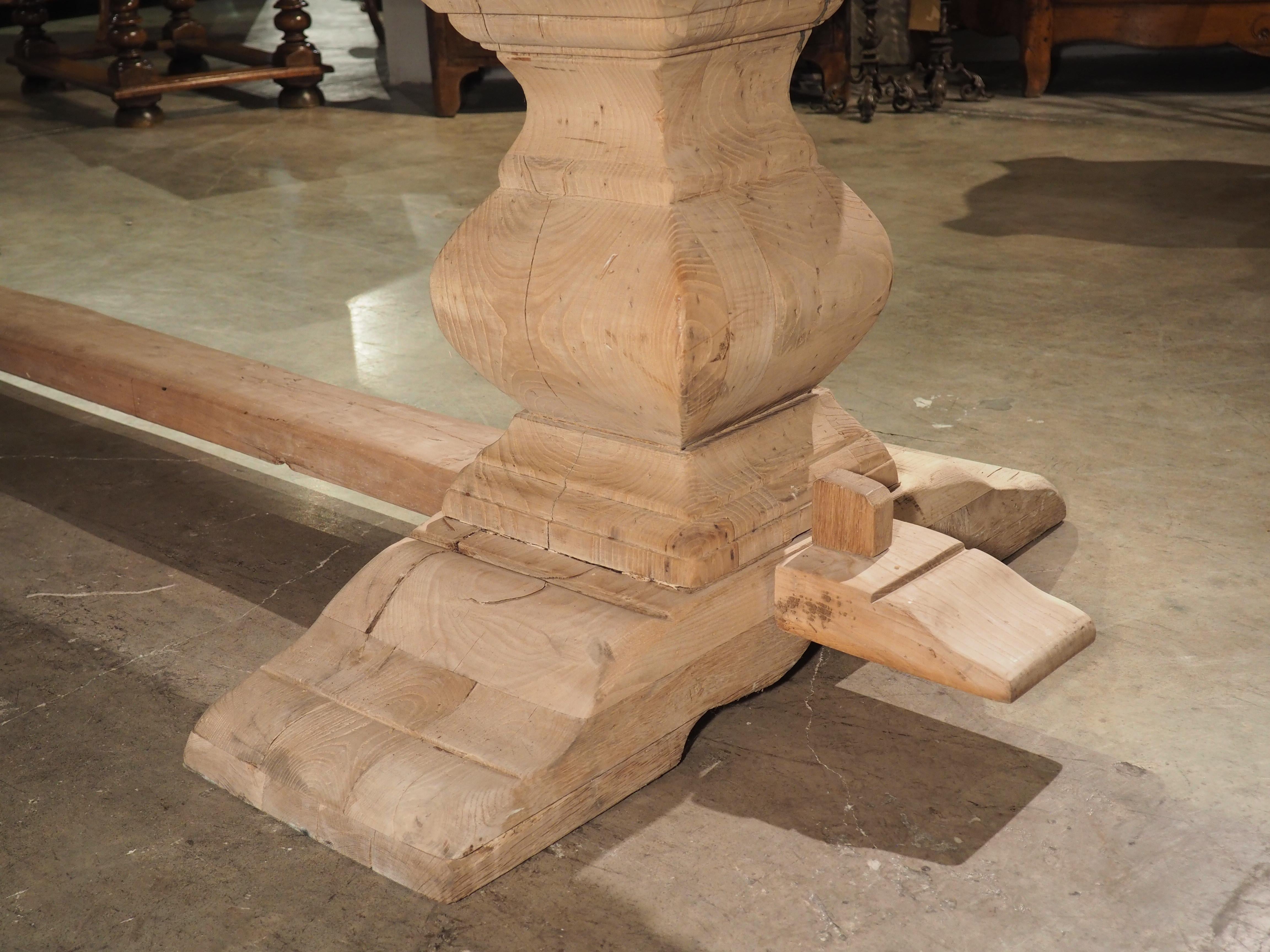 Large Antique French Monastery Table in Bleached Oak, Circa 1890 11