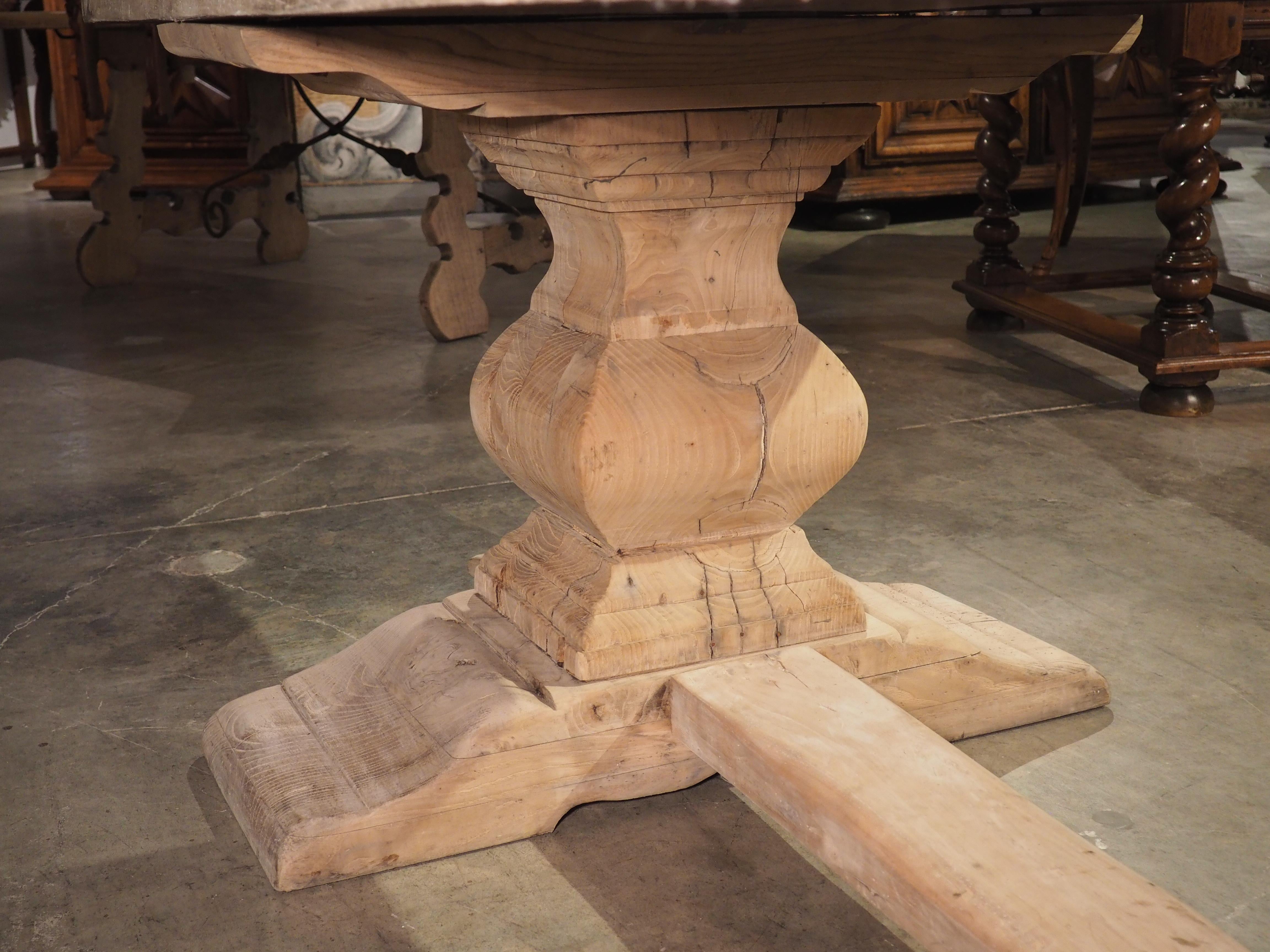 Large Antique French Monastery Table in Bleached Oak, Circa 1890 12