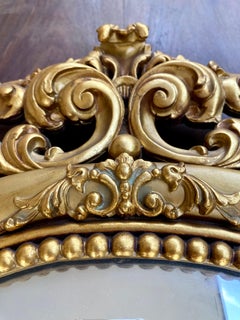 Large Antique French Monumental Gold Leaf Gilt Mirror, 1890