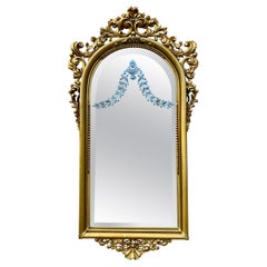 Large Antique French Monumental Gold Leaf Gilt Mirror, 1890