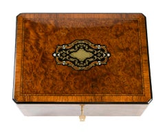 Grande boîte française ancienne en marqueterie Napoléon III