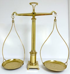 Large Antique French Neoclassical Brass Scale