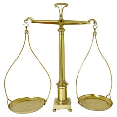 Large Used French Neoclassical Brass Scale 