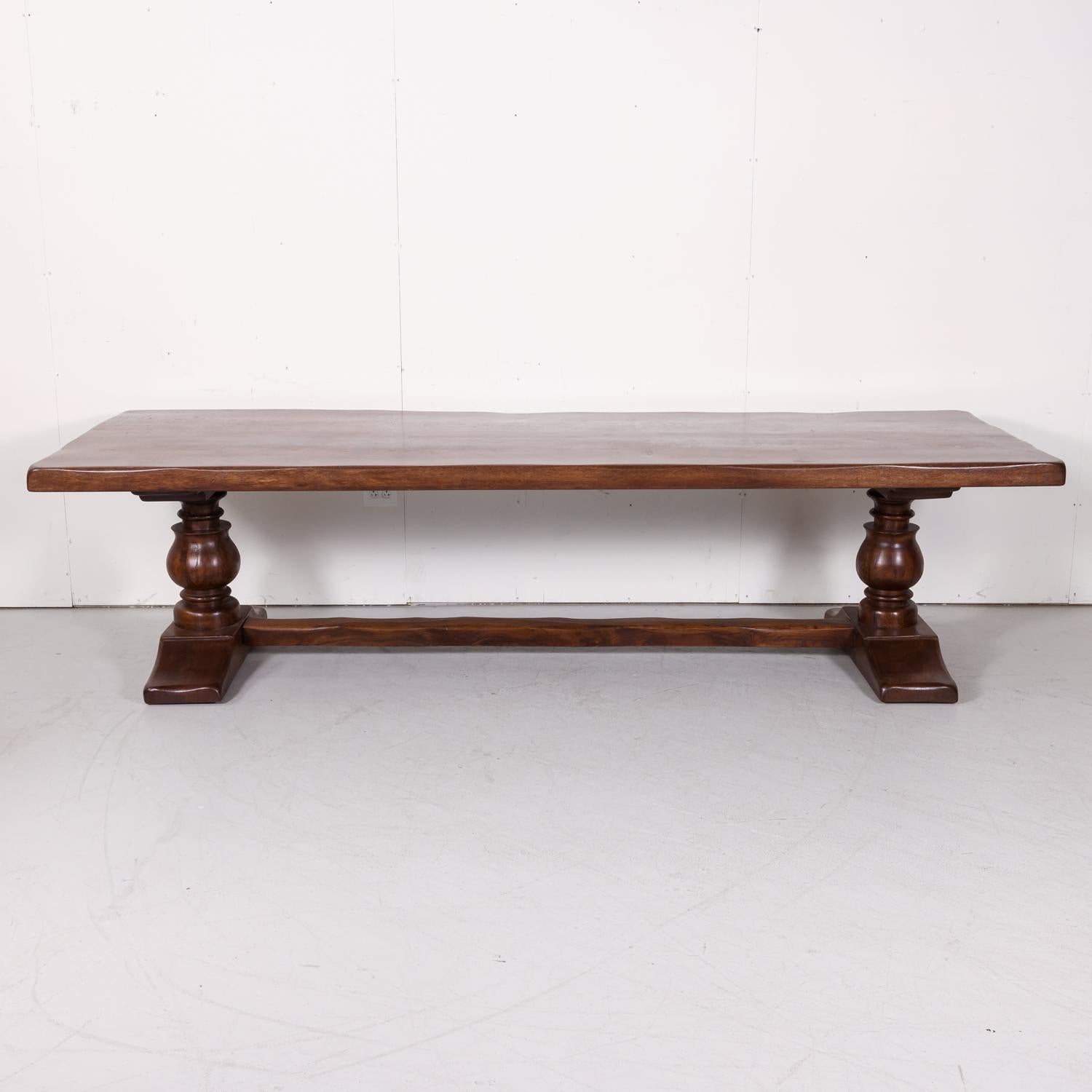 Large Antique French Oak Monastery Trestle Dining Table 1
