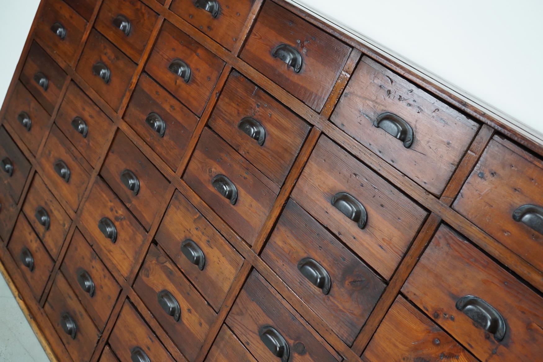 Large Antique French Pine Apothecary Cabinet, Early 20th Century For Sale 7