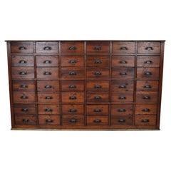 Large Antique French Pine Apothecary Cabinet, Early 20th Century