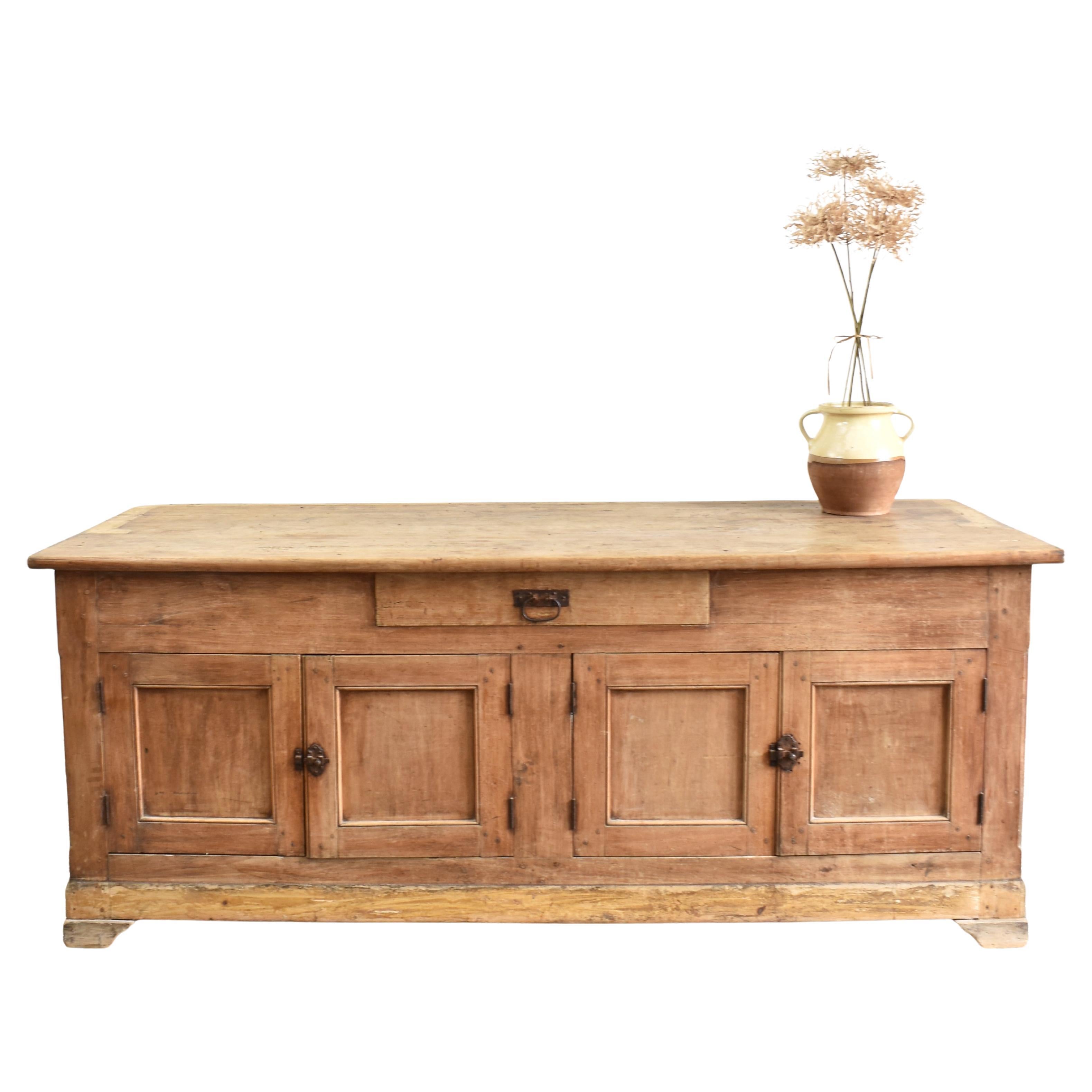 Large Antique French Pine Rustic Farmhouse Kitchen Dresser Cupboard Island