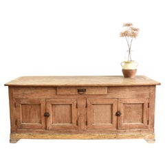 Large Antique French Pine Rustic Farmhouse Kitchen Dresser Cupboard Island