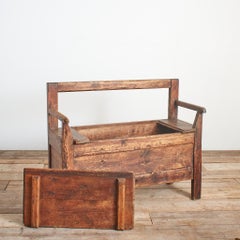 Gran Banco de Cocina Rústico Antiguo de Pino French para Pasillo de Cocina