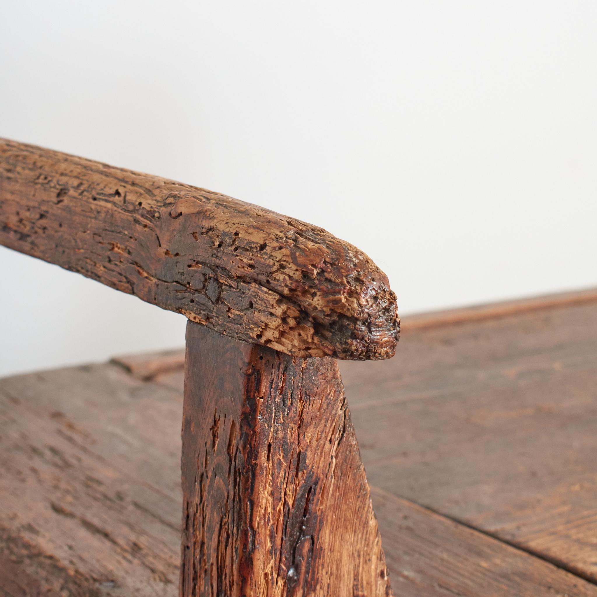 20ième siècle Grand banc ancien en pin français rustique Farmhouse Kitchen Hallway Settle Bench en vente