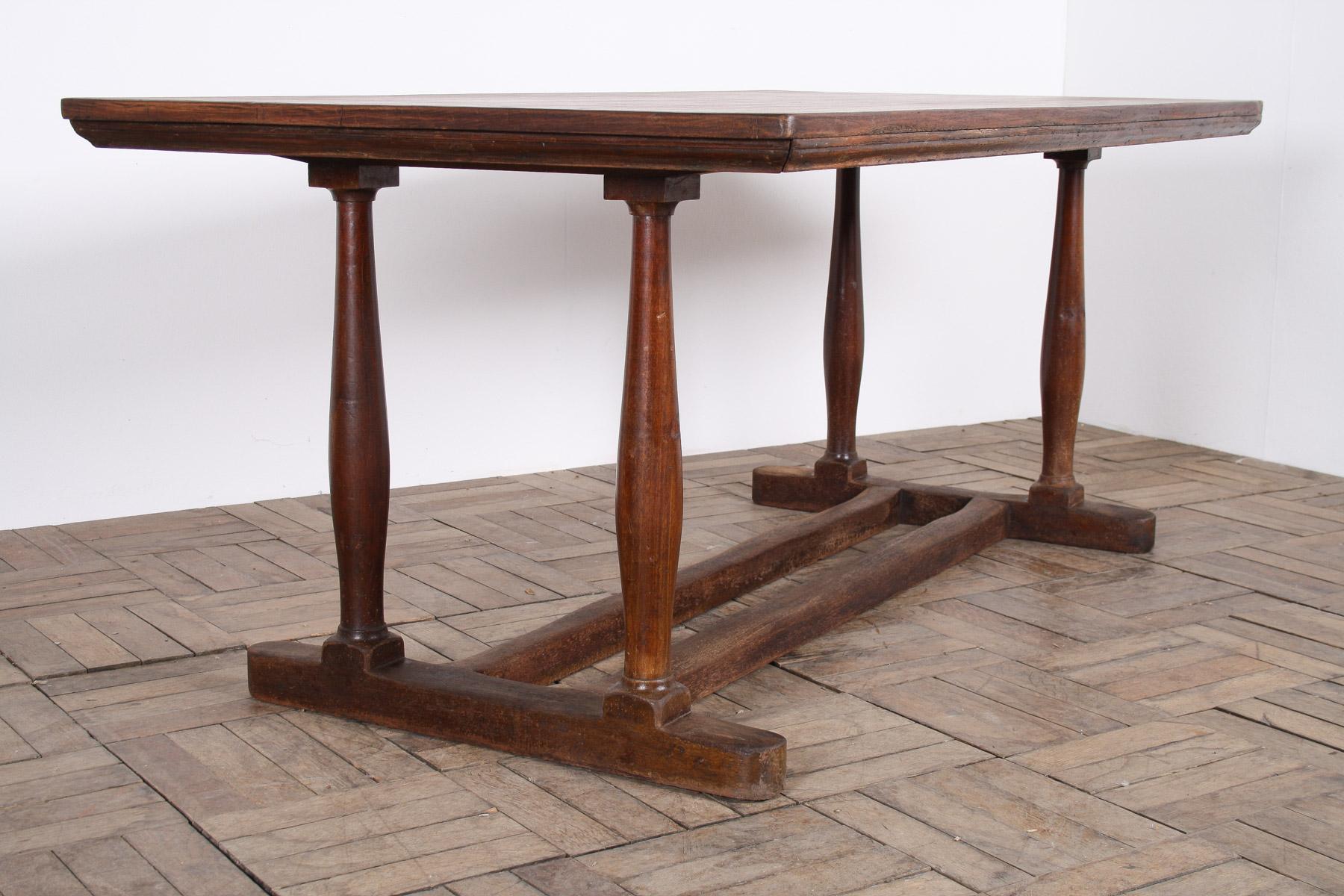 Gran Mesa de Comedor de Refectorio Antique French Años 20 Escritorio Expositor Minorista siglo XX