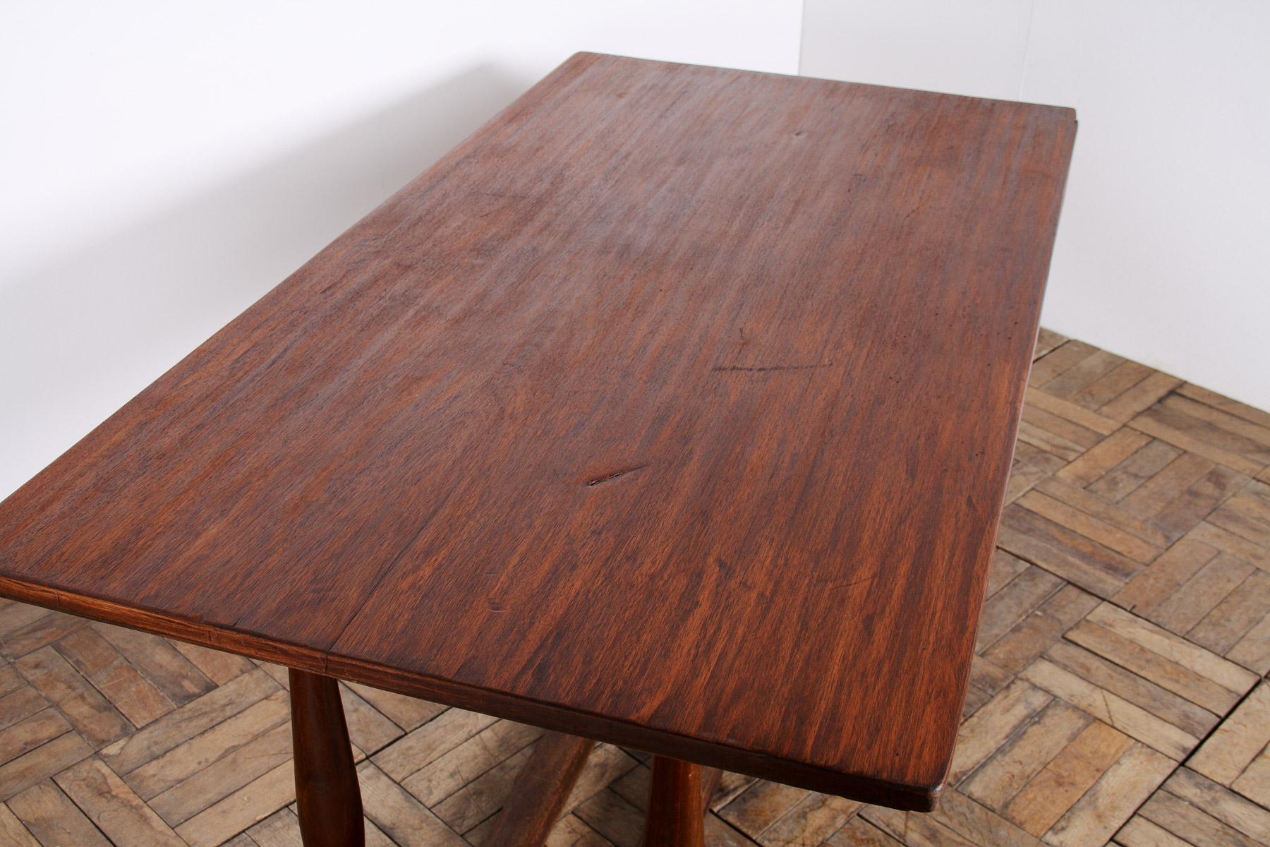 Gran Mesa de Comedor de Refectorio Antique French Años 20 Escritorio Expositor Minorista Madera dura