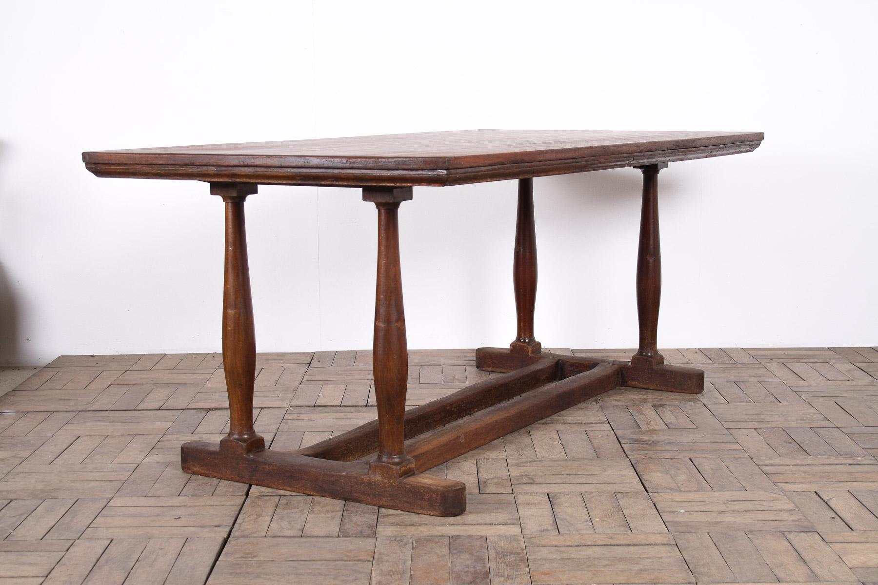 Gran Mesa de Comedor de Refectorio Antique French Años 20 Escritorio Expositor Minorista 2