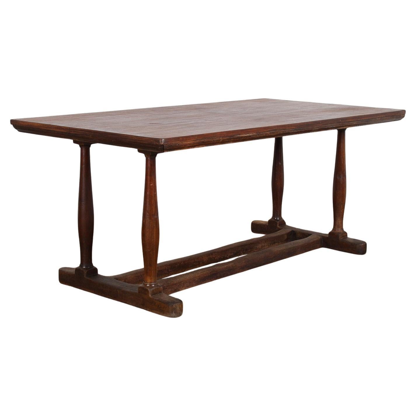 Gran Mesa de Comedor de Refectorio Antique French Años 20 Escritorio Expositor Minorista
