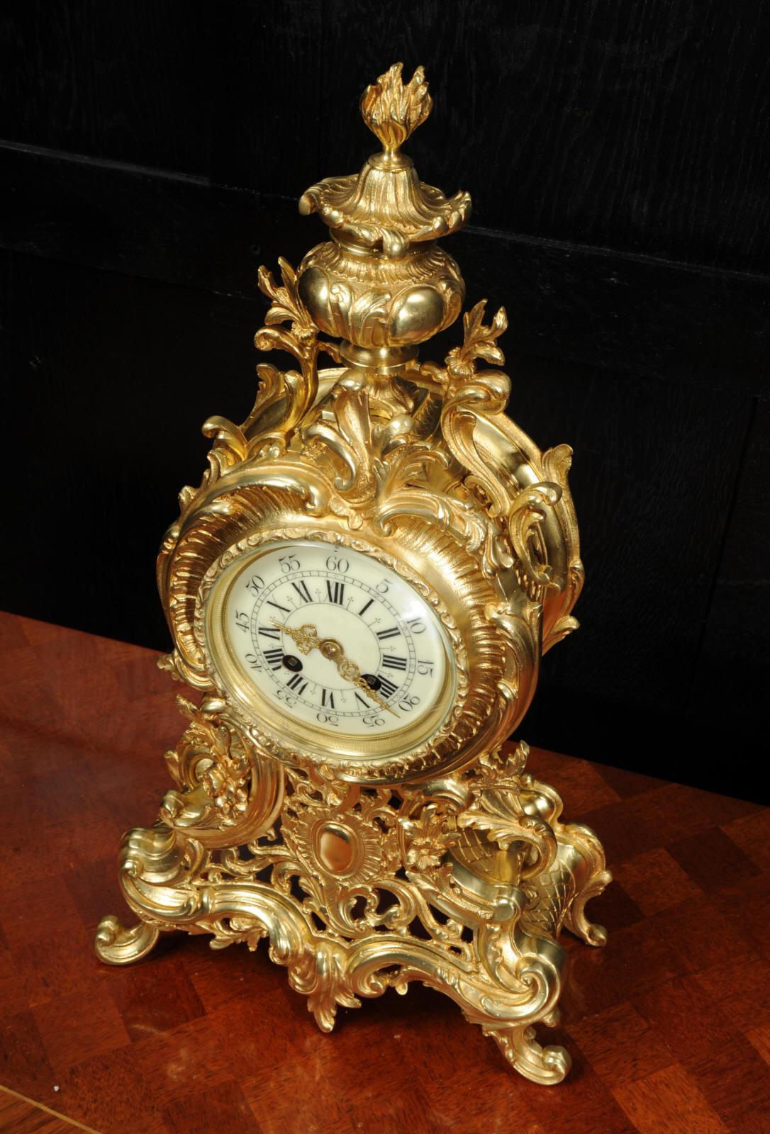 Große antike französische Rokoko-Uhr von A D Mougin 4