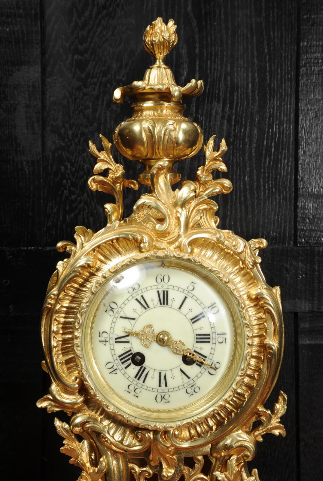 Große antike französische Rokoko-Uhr von A D Mougin 7