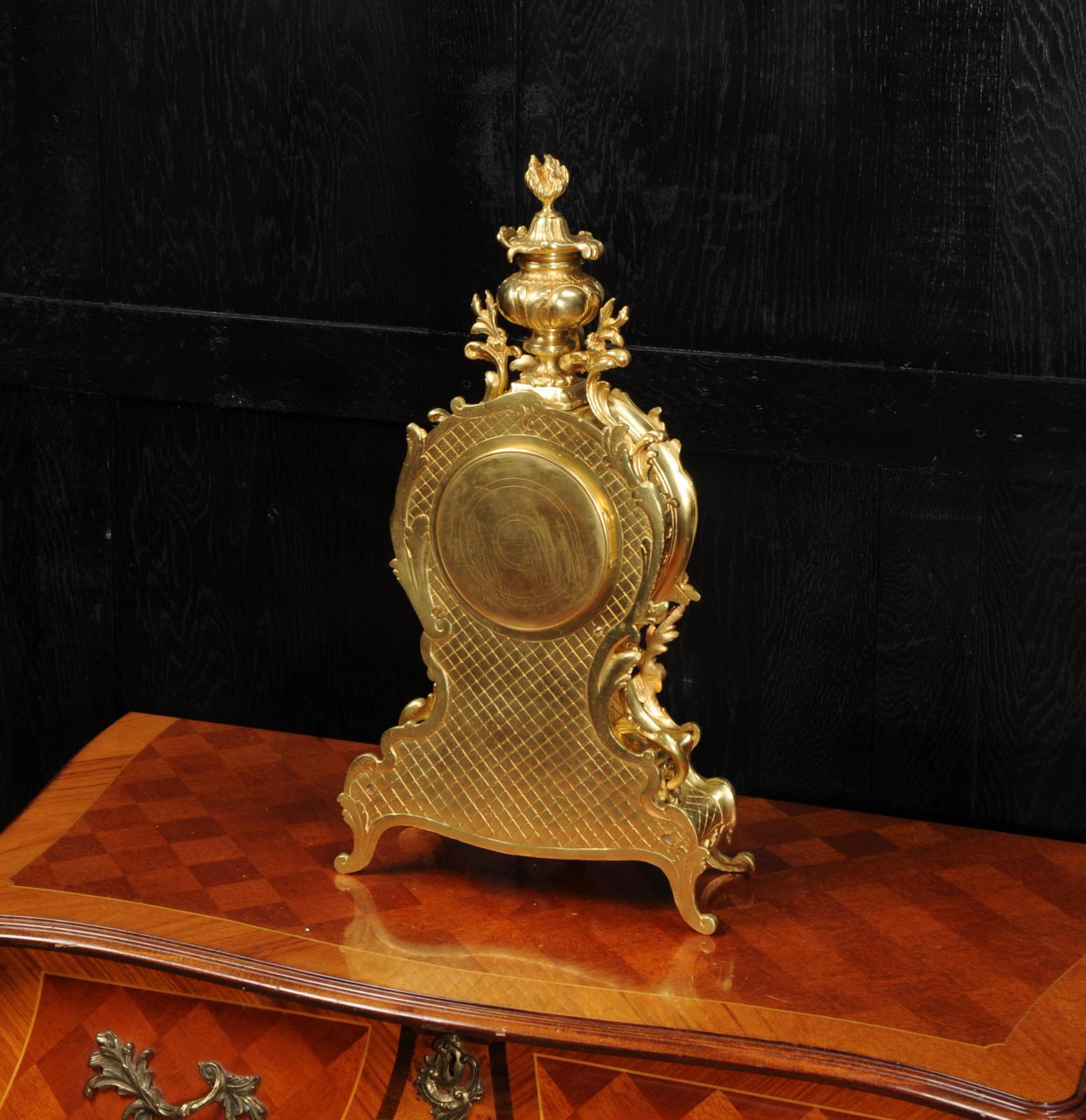 Grande horloge rococo française d'antiquités par A D Mougin 8
