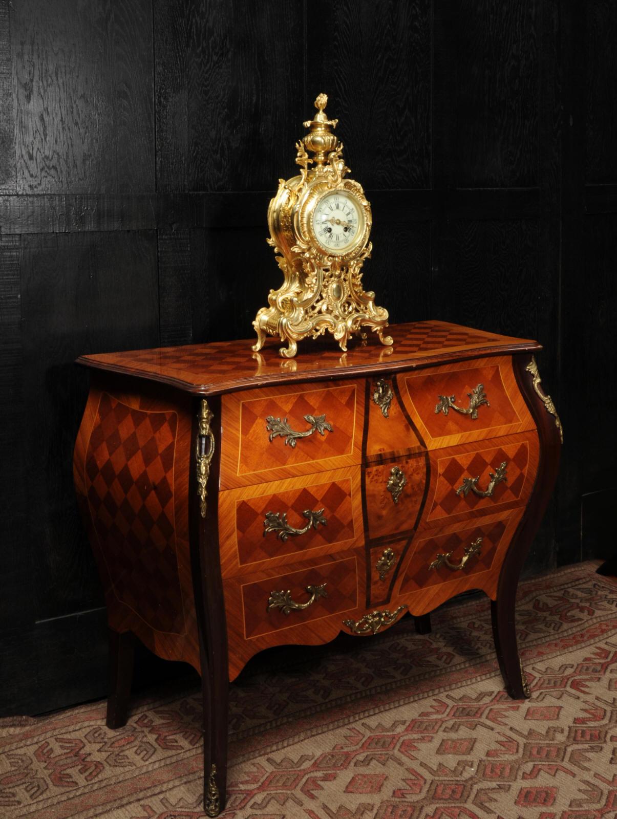XIXe siècle Grande horloge rococo française d'antiquités par A D Mougin