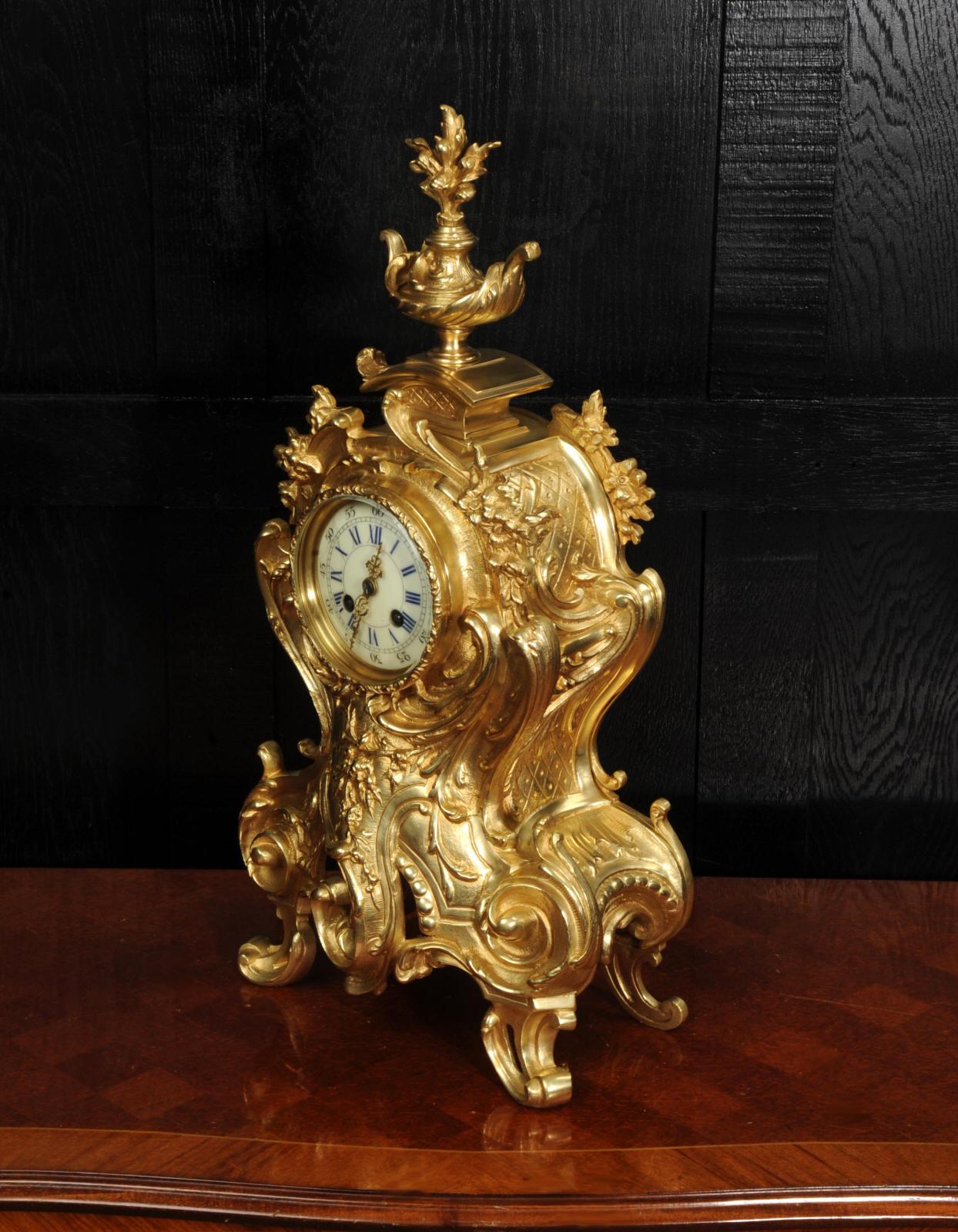 Large Antique French Rococo Clock For Sale 5
