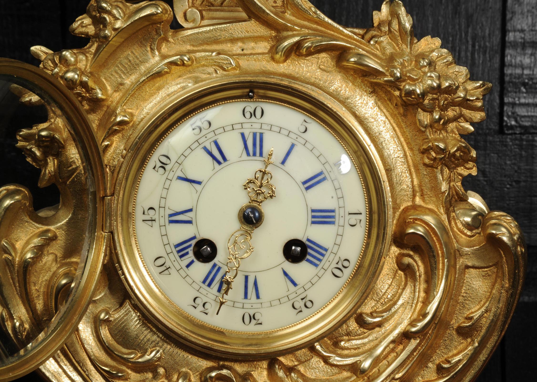 Large Antique French Rococo Clock For Sale 7