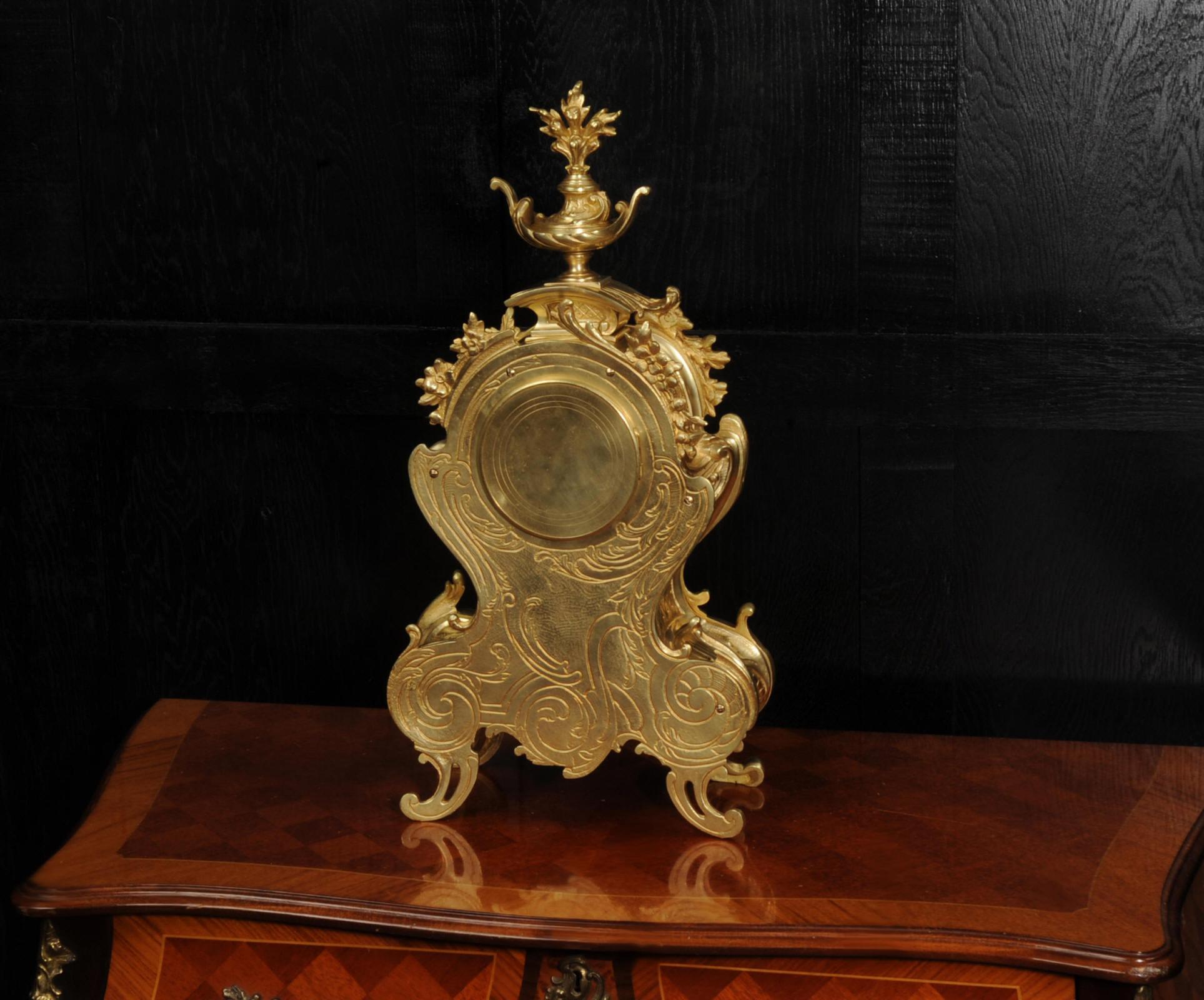 Large Antique French Rococo Clock For Sale 8
