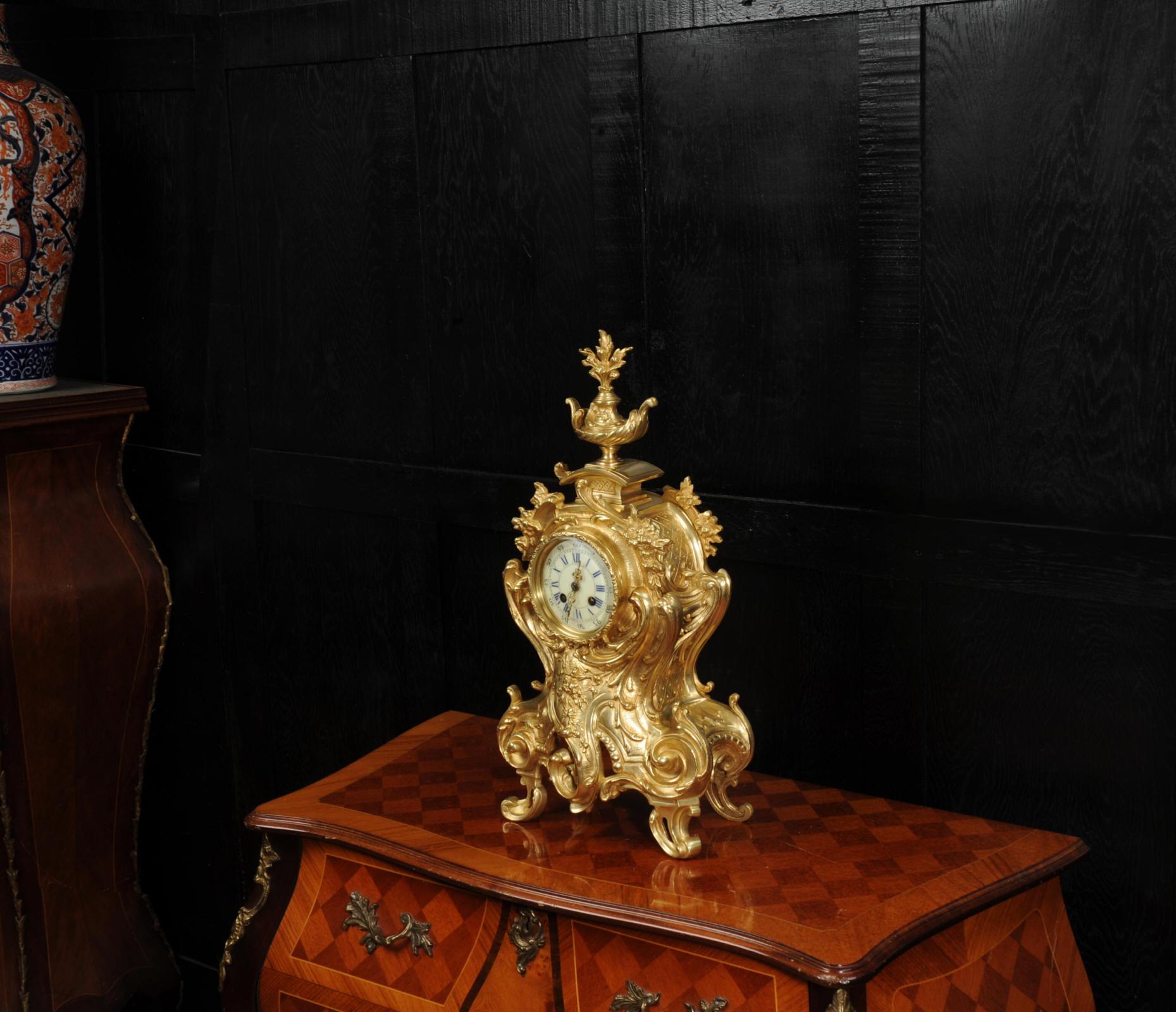 19th Century Large Antique French Rococo Clock For Sale