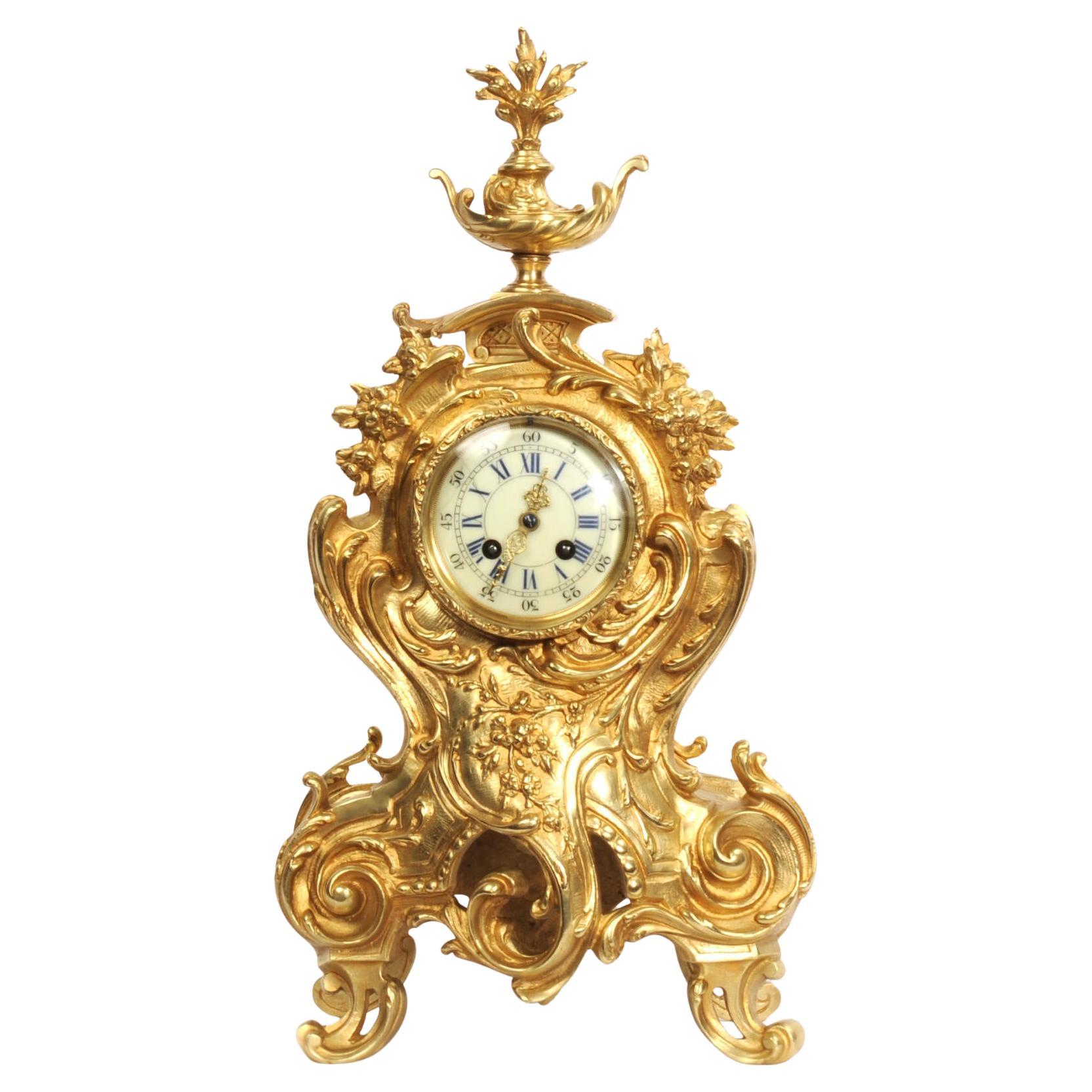 Large Antique French Rococo Clock